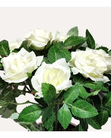 Rosal Blanco Decorativo en Maceta de Aspecto Realista