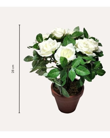 Rosal Blanco Decorativo en Maceta de Aspecto Realista