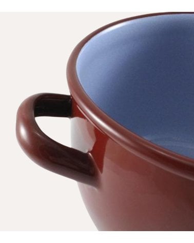 Olla Abombada Teja de Acero Esmaltado