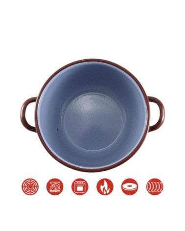 Olla Abombada Teja de Acero Esmaltado