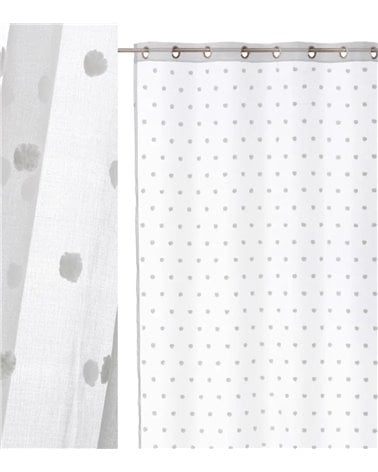Cortina Blanca con Pompones Blancos 140x260 cm Dolly