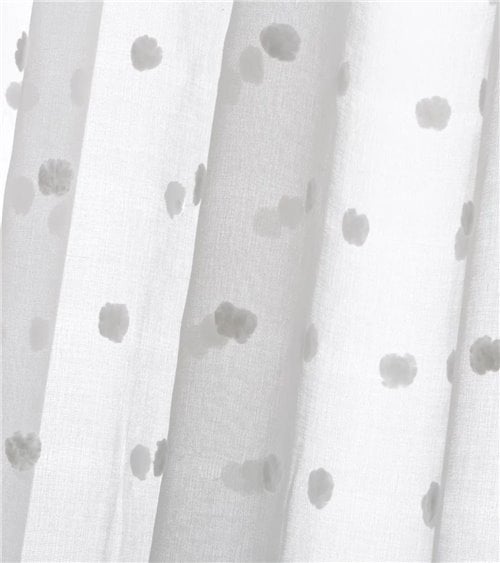 Cortina Blanca con Pompones Blancos 140x260 cm Dolly