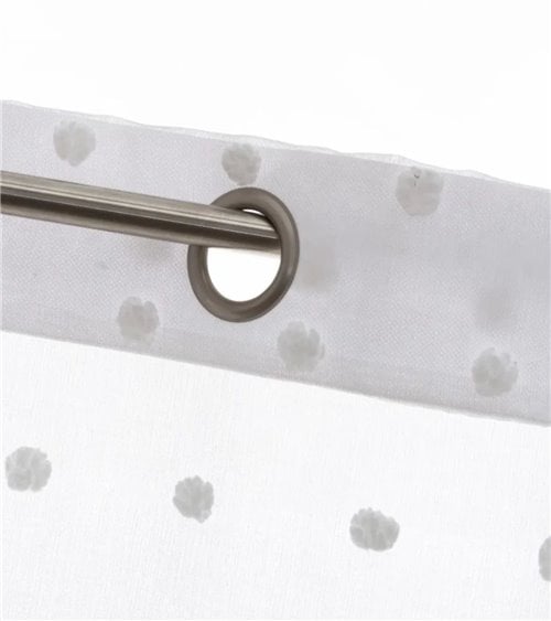 Cortina Blanca con Pompones Blancos 140x260 cm Dolly