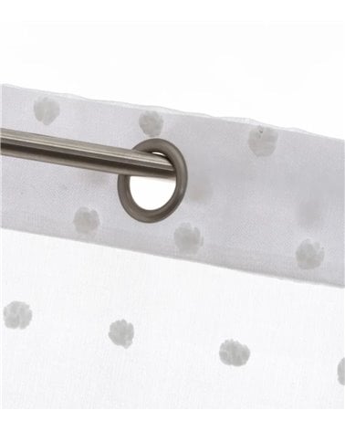 Cortina Blanca con Pompones Blancos 140x260 cm Dolly