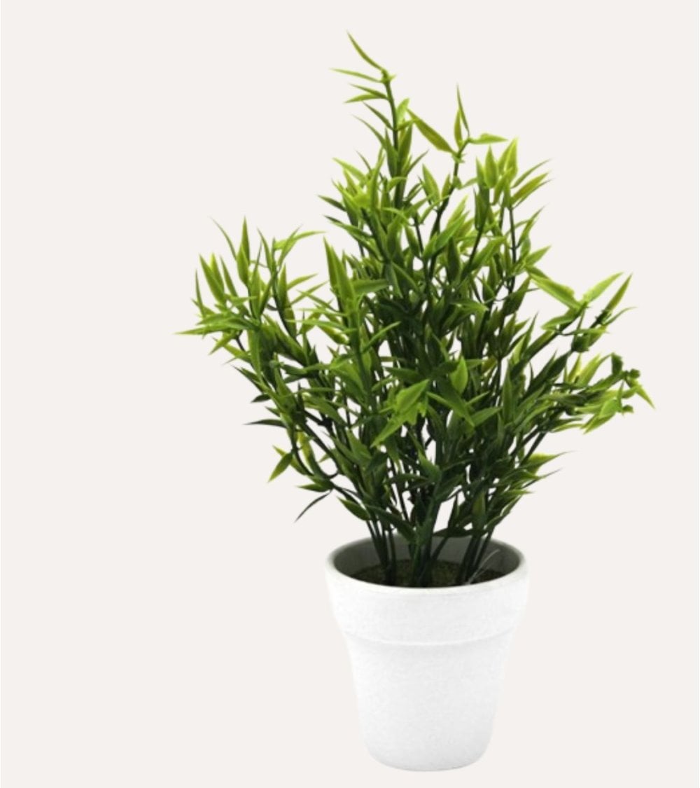 Bambú Decorativo Terracota en Maceta de Aspecto Realista