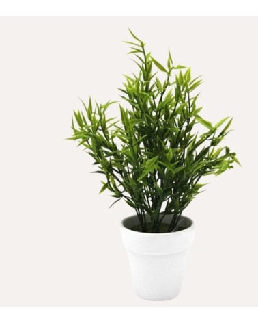 Bambú Decorativo Terracota en Maceta de Aspecto Realista