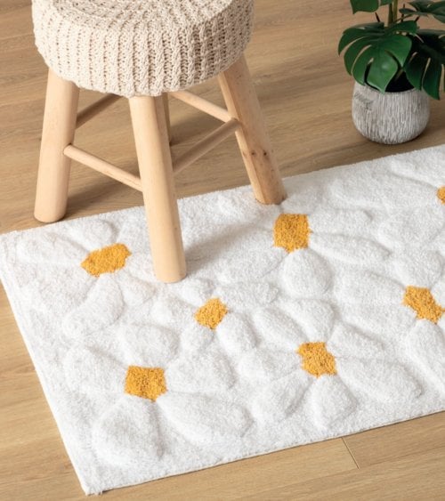 Alfombra Daisy Doble Tejido Tufteado de Algodón