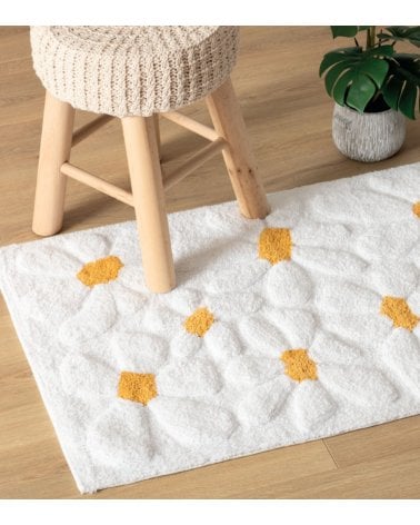 Alfombra Daisy Doble Tejido Tufteado de Algodón