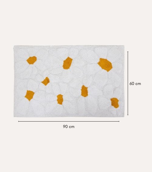 Alfombra Daisy Doble Tejido Tufteado de Algodón