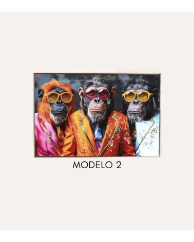 Cuadro Lienzo Rodeo de Animales Coloridos