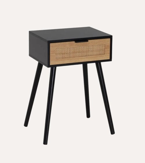 Mesita de Noche Negra de...