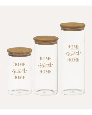 Tarro Hogar con Tapa de Bambú para Ordenación de Cocina