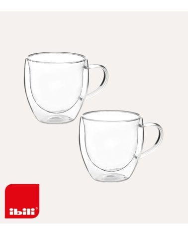 Set de 2 Tazas con Doble Pared de Borosilicato