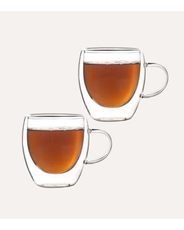 Set de 2 Tazas con Doble Pared de Borosilicato