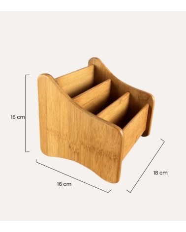 Portamandos de Bambú con 3 Compartimientos