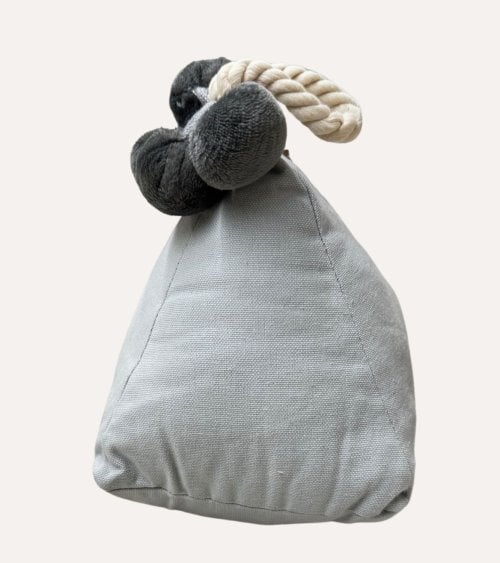 Sujetapuerta con Pompones Gris y Perla
