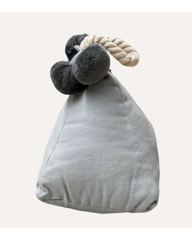 Sujetapuerta con Pompones Gris y Perla