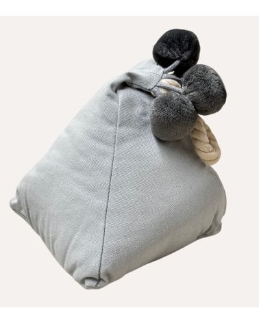 Sujetapuerta con Pompones Gris y Perla