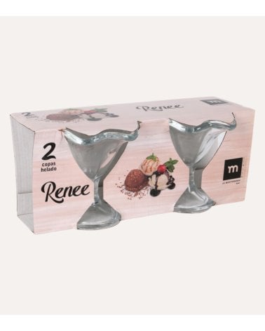 Set de 2 Copas de Helado Renee de Cristal