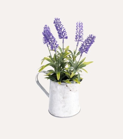 Lavanda Decorativa en Jarra de Metal