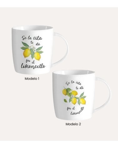Taza Mug de Limones de Porcelana