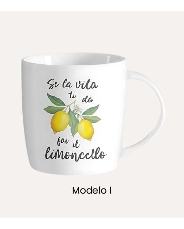 Taza Mug de Limones de Porcelana