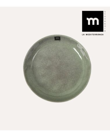 Plato Hondo Macarella Verde de Cerámica