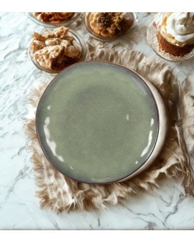 Plato de Postre Macarella Verde de Cerámica