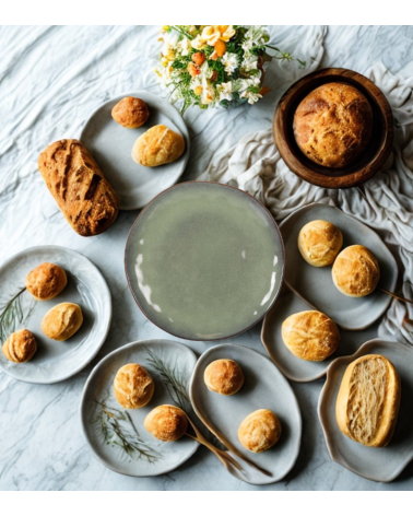 Plato de Pan Macarella Verde de Cerámica
