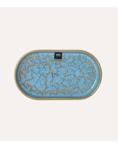 Fuente Oval Scratch Blue de Gres