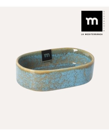 Fuente Oval Honda Scratch Blue de Porcelana