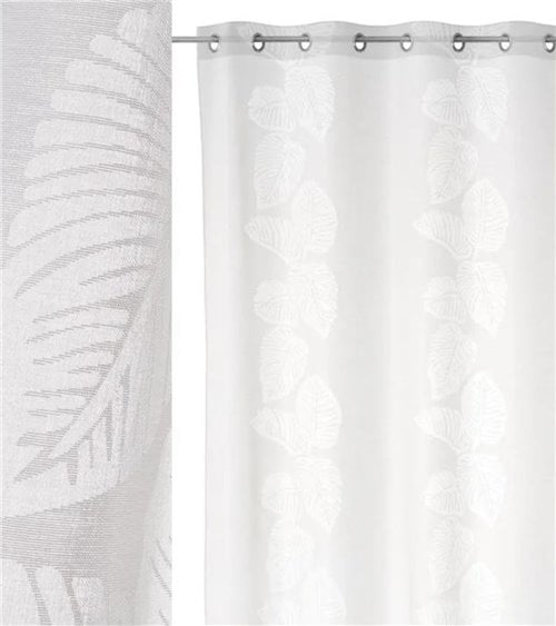 Cortina Blanca con Hojas 140x260 cm Hoya