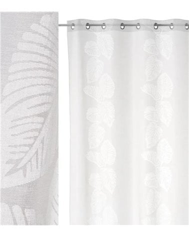 Cortina Blanca con Hojas 140x260 cm Hoya