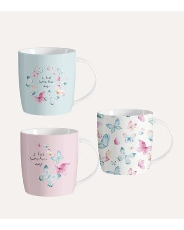 Taza Mug de Mariposas de Cerámica