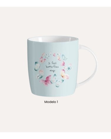Taza Mug de Mariposas de Cerámica