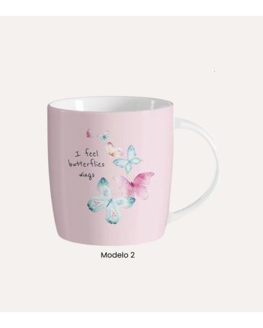 Taza Mug de Mariposas de Cerámica
