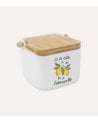 Salero con Dibujo de Limones y Tapa de Madera