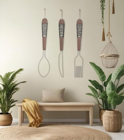Decoración de Pared Tenedor de Metal