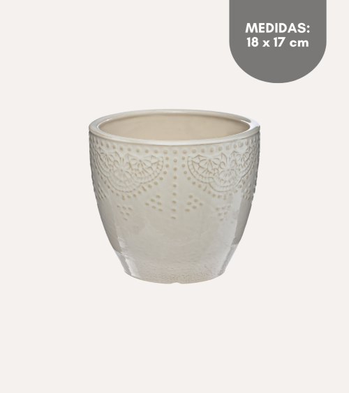 Maceta Joyas en Relieve de Cerámica