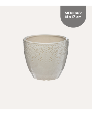 Maceta Joyas en Relieve de Cerámica