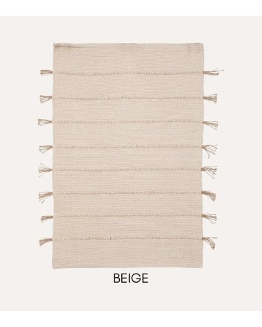 Alfombra con Pompones de Algodón y Yute