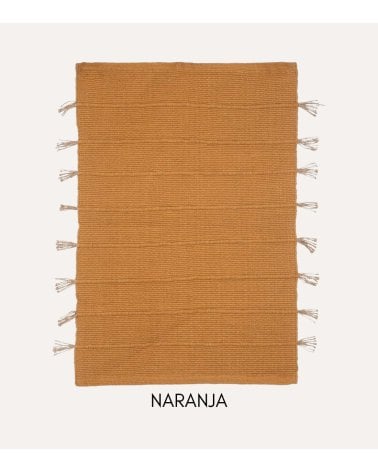 Alfombra con Pompones de Algodón y Yute