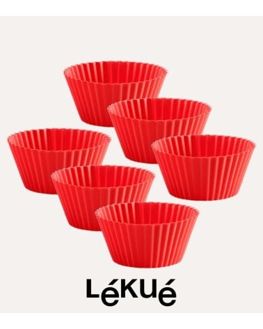 Set de 6 Moldes para Magdalenas de Silicona de Platino