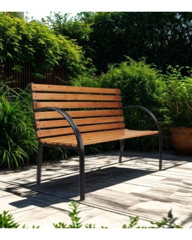 Banco de Jardín de Madera y Metal