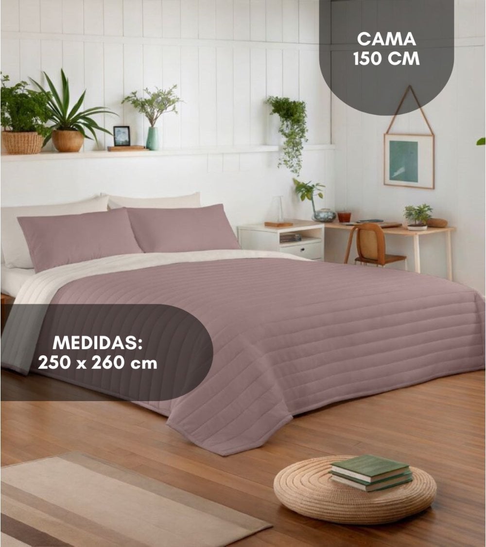 Colcha Bouti Bicolor Naturals Reversible