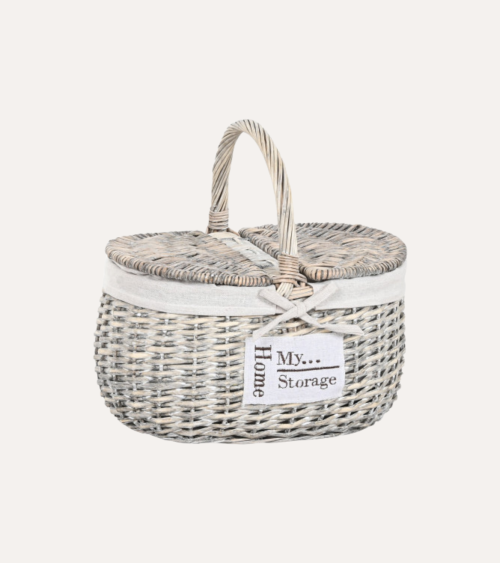 Cesta Picnic de Mimbre y Algodón