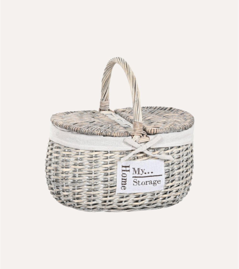 Cesta Picnic de Mimbre y Algodón