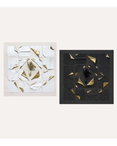 Cuadro Lienzo en Relieve Escape de Madera y Resina