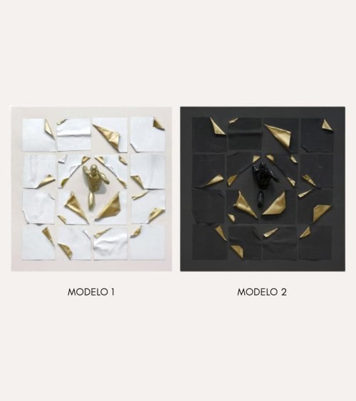 Cuadro Lienzo en Relieve Escape de Madera y Resina