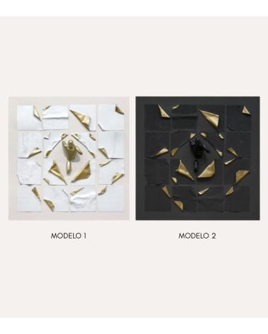Cuadro Lienzo en Relieve Escape de Madera y Resina